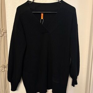 Black V-Neck Women's Sweater